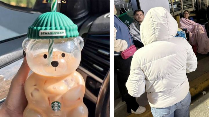 Por el vaso de oso de Starbucks, soportan el intenso frío de la madrugada en la frontera