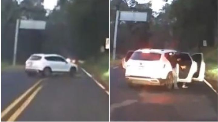 Automovilista sufre intento de asalto en la carretera; así logró escapar | VIDEO