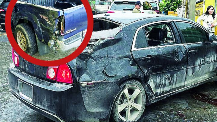 Conductor sale de la zona de tolerancia y choca aparatosamente contra camioneta en Nuevo Laredo