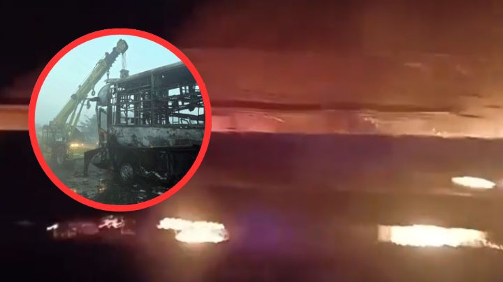 Madre saca a sus dos hijos por la ventana de autobús en llamas; ella no logra salir | VIDEO