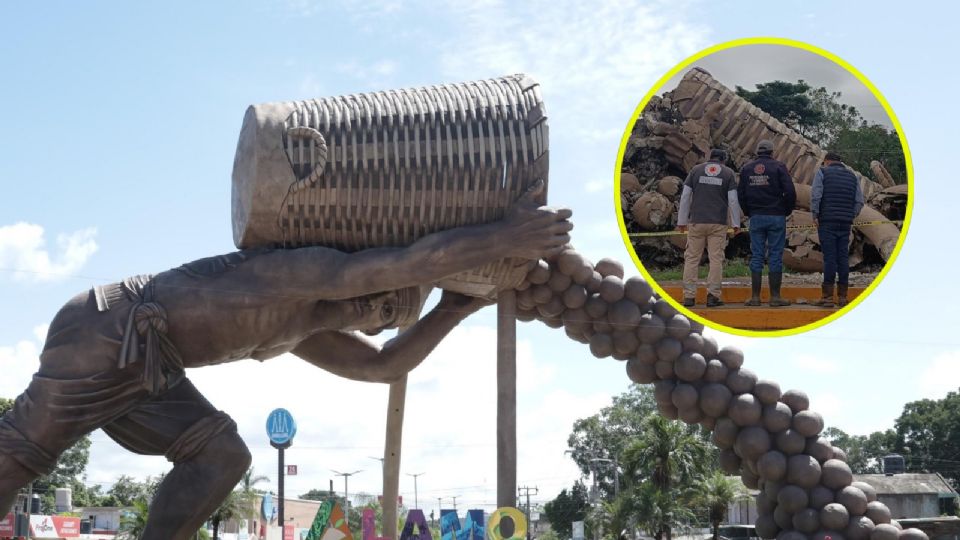 Cae 'El Colotero' en Veracruz; el monumento se venció