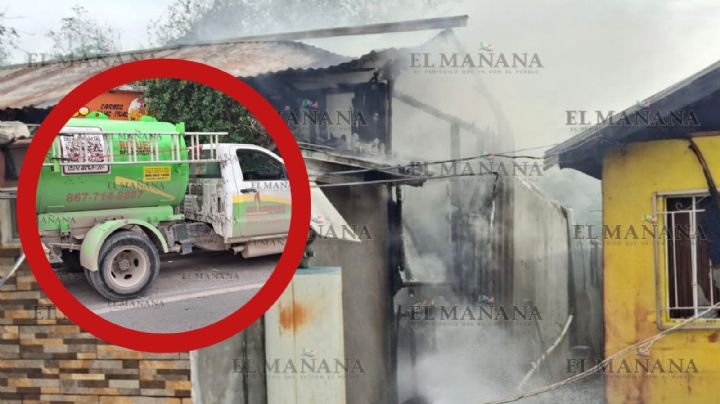 Pipa de gas fue a llenar un tanque a domicilio y provocó un voraz incendio en la colonia Hidalgo