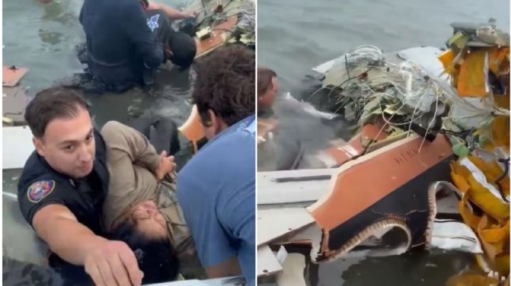 MOMENTO EXACTO del rescate de la sobreviviente del accidente aéreo de la SEMAR