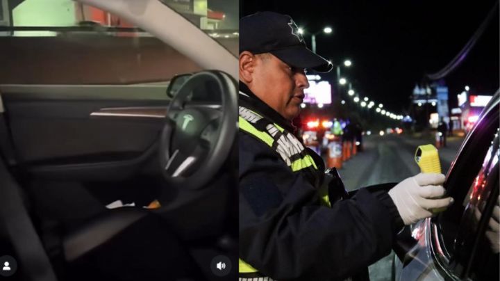 ¿Es legal?; conductor intenta evadir alcoholímetro con conducción automática de su Tesla | VIDEO