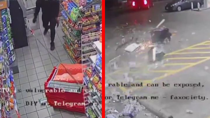 Captan impresionante robo de cajero en Texas; lo arrancaron de tajo con una camioneta | VIDEO