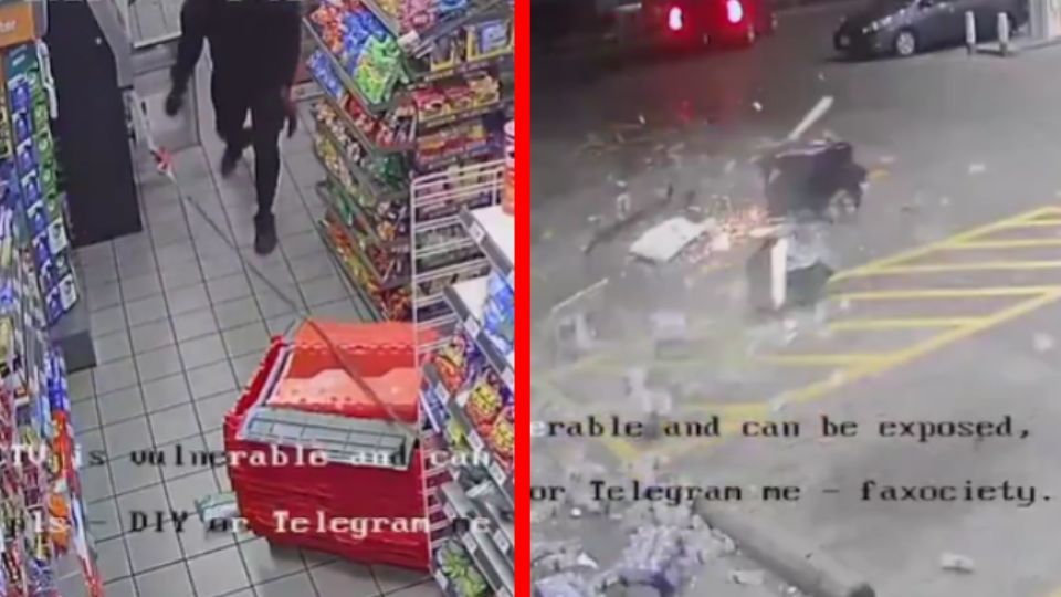 Los responsables irrumpieron en la tienda con martillos y listos con un gancho para cometer el hurto