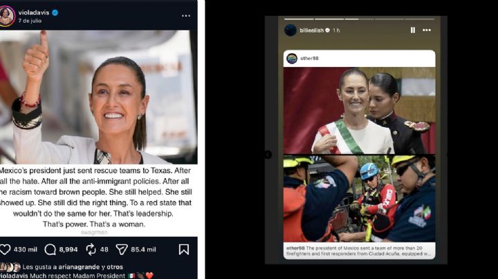 Richard Gere, Billie Eilish y más celebridades que que reconocieron el trabajo de la presidenta Claudia Sheinbaum