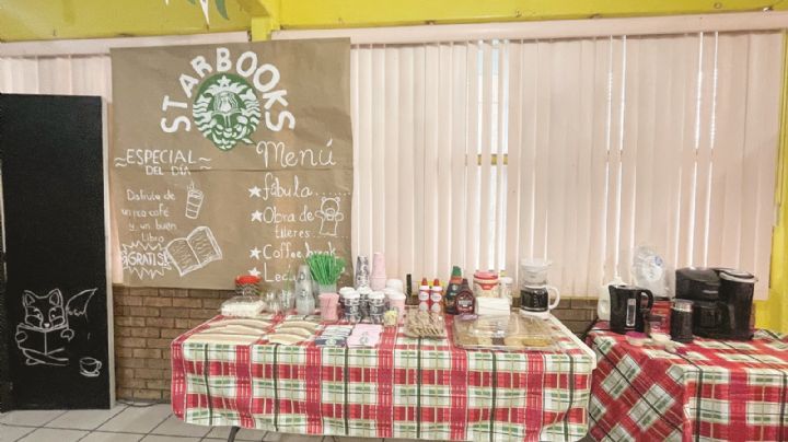 Crean 'Starbooks' en Nuevo Laredo; alumnos de la Primaria Aquiles Serdán disfrutan de café y libros