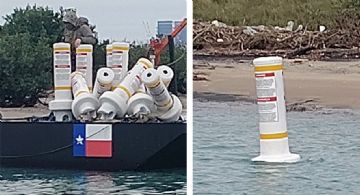 Inicia EU Operación 'River Wall' rellenando el Río Bravo de boyas en playa Bagdad