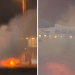 MOMENTO EXACTO en el que avión se incendia en Brasil; no hay lesionados