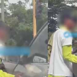 MOMENTO EXACTO en que limpiaparabrisas agrede a conductor por rechazar el servicio