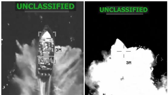 MOMENTO EXACTO en que ejército de EU elimina a lancha en el Pacífico