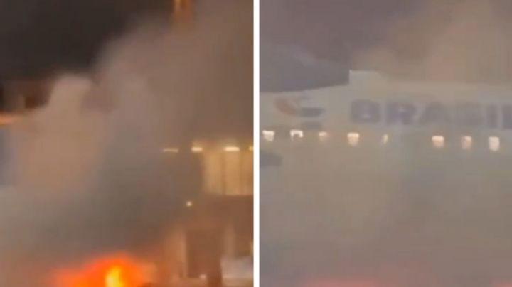 MOMENTO EXACTO en el que avión se incendia en Brasil; no hay lesionados