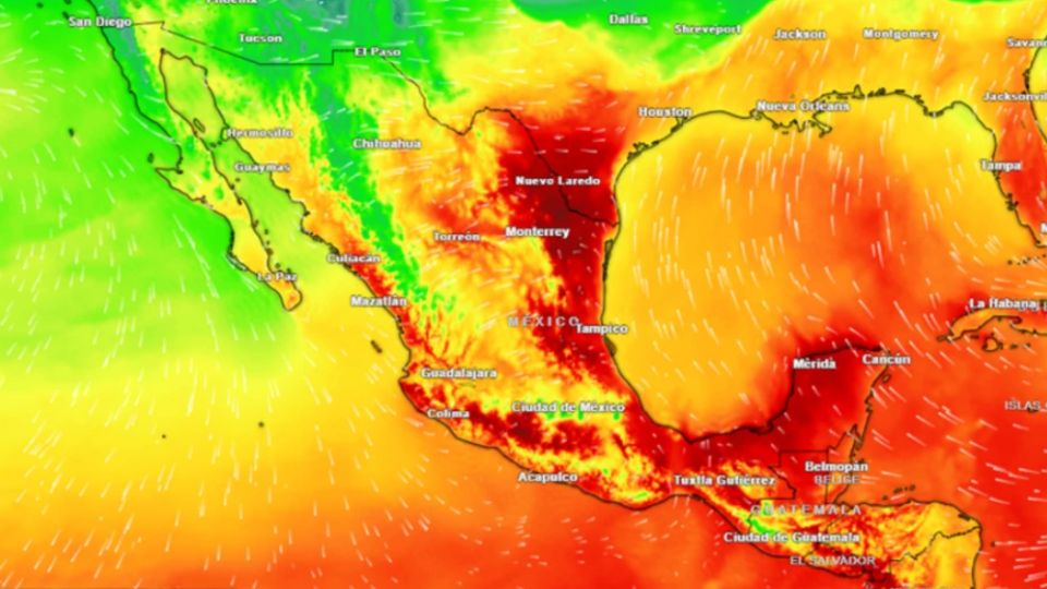 Además del sistema frontal, varios estados de México tendrán altas temperaturas, debido a la interacción de un sistema anticiclónico en niveles medios de la atmósfera en gran parte del país