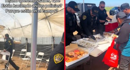 Policías de Texas reconocen a migrantes por su trabajo en el campo y les llevan comida | VIDEO