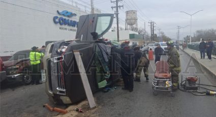 Trabajador de Comapa resulta herido en aparatoso accidente en Nuevo Laredo