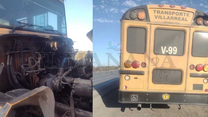 Se incendia autobús de transporte de personal en la colonia Valles de Anáhuac; chofer controla el fuego