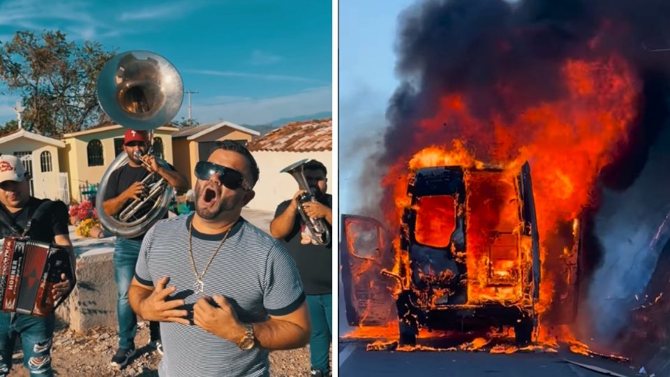La camioneta de Roberto Junior se incendió en plena carretera