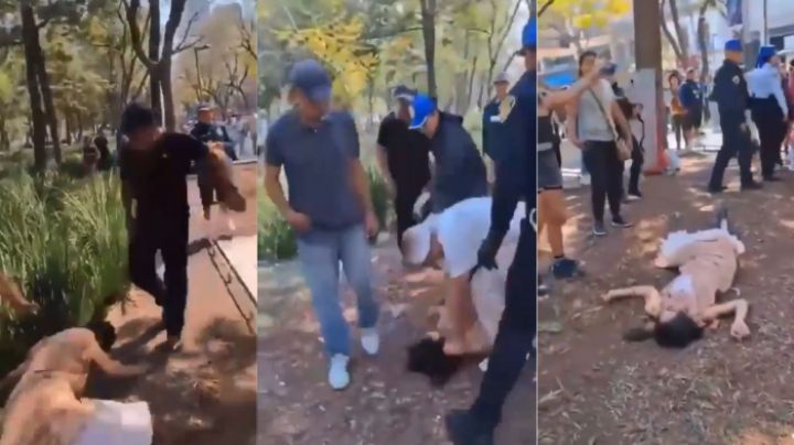 Mujer trans es golpeada brutalmente por dos hombres en la Alameda Central | VIDEO