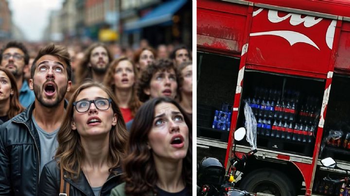 '¡La traición, amigo!', captan camión de Coca-Cola transportando refresco de Pepsi | VIDEO