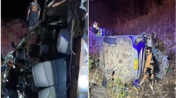 Trágico carreterazo: 18 muertos y 31 heridos deja brutal volcadura de autobús