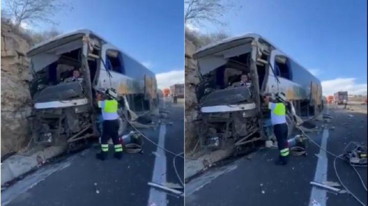 Camión de carga se le atraviesa a autobús y provoca fatal accidente; hay dos muertos y 16 lesionados