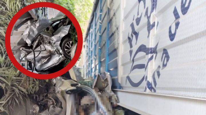 Tragedia: automovilista es embestido brutalmente por tráiler; quedó destrozado