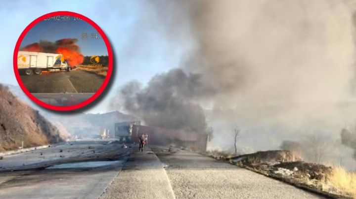 MOMENTO EXACTO en que traileros pierden la vida en accidente sobre la carretera 45D de Zacatecas | VIDEO