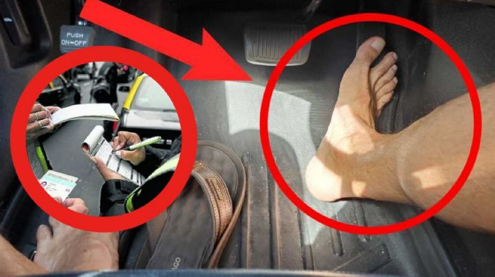 ¿Pueden multarme por conducir descalzo o en chanclas?, esto dice el reglamento de tránsito en México