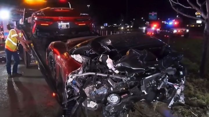 Conductor destroza su Maserati y lo parte en dos al norte de Houston