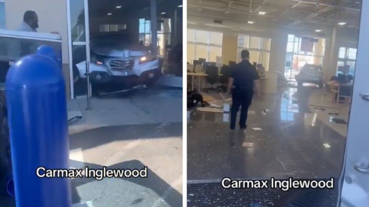 Conductor destruye con su camioneta tienda de autos usados; hay 8 lesionados | VIDEO