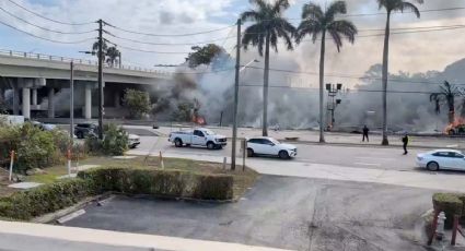 Avioneta no alcanza a llegar al aeropuerto de Florida y cae sobre transitada calle | VIDEO