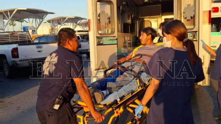 Hombre sufre aparatoso accidente tras ser aplastado por maquinaria metálica en el Puente del Comercio