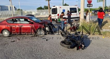 Nuevo Laredo: motociclista queda gravemente herido tras ser embestido frente al Palacio de Justicia