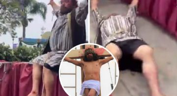 Barrabás se rompe la pierna durante la representación de la 'Pasión de Cristo' | IMÁGENES FUERTES