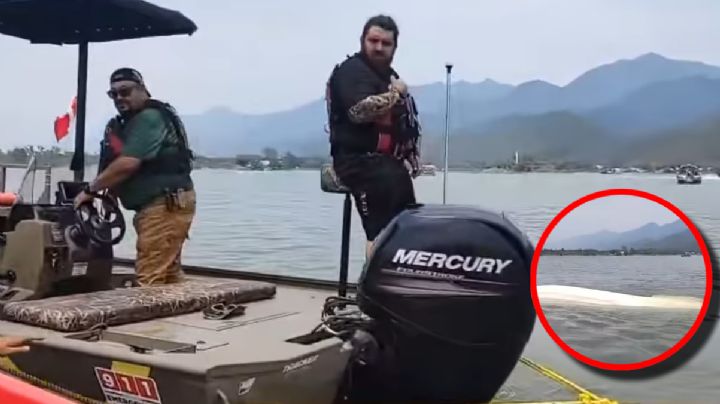 Pareja se salva tras hundirse su embarcación en la Presa La Boca | VIDEO