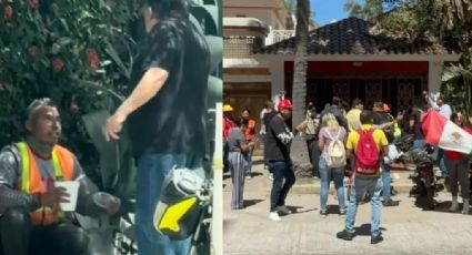 Protestan frente a casa de hombre que discriminó a trabajador; 'no es justo que nos traten así' | VIDEO