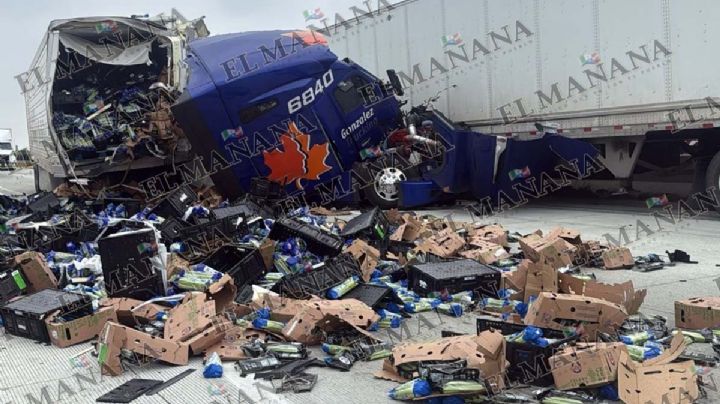 Chofer muere prensado en su tráiler en el km. 26; venía a Nuevo Laredo cargado de verduras