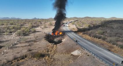 Muere conductor de tráiler cargado con combustible tras volcar en autopista
