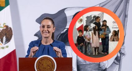 Claudia Sheinbaum sorprende a hijos de reporteros en su conferencia y les promete una sorpresa