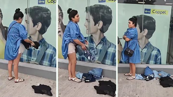 Mujer 'da a luz' en Coppel; llevaba ocultas decenas de prendas fingiendo un embarazo | VIDEO