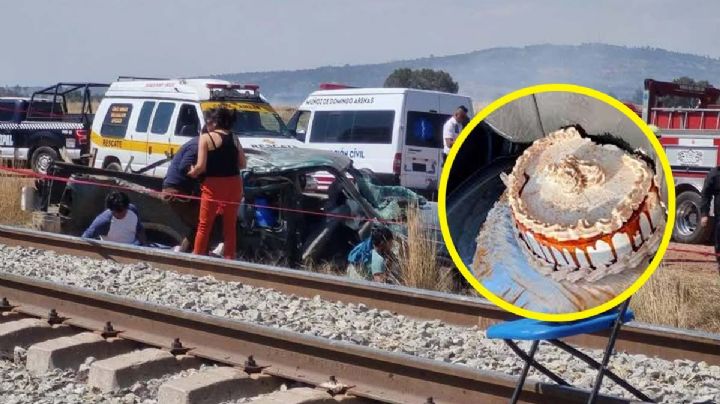 Tren destroza camioneta con dos abuelitos y un joven dentro: iban a una fiesta