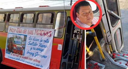 Chofer de transporte público regala flores a las mamás y su bello gesto se viraliza
