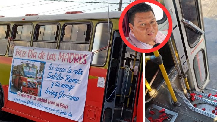Chofer de transporte público regala flores a las mamás y su bello gesto se viraliza