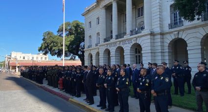 Honran en Laredo a policías caídos en cumplimiento del deber; fue una emotiva ceremonia