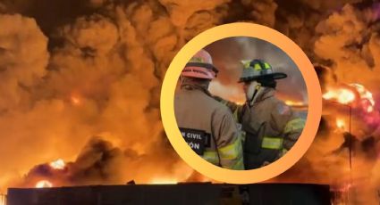 Voraz incendio en la Autopista Mty-NLD consume tres naves industriales y genera alerta ambiental