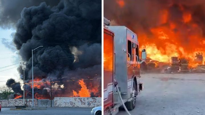 Voraz incendio consume recicladora de cartón en Saltillo; evacúan a 300 trabajadores | VIDEO