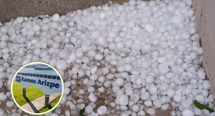 Tromba azota Ramos Arizpe, Coahuila: una fuerte caída de granizo llena las calles y patios | VIDEO