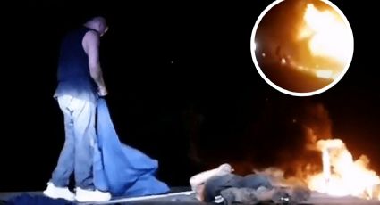 Trailero se viste de 'héroe' al salvarle la vida a compañero; lo rescató de un incendio | VIDEO