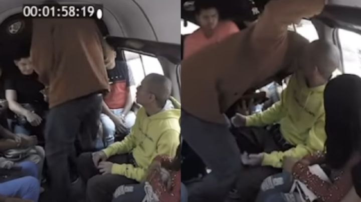 Presunto ladrón es captado ‘robándole’ un beso a pasajero en combi | VIDEO